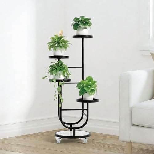 Xizlapu 4 Tiered Tall Plant Stand, Corner Display Rack, Multi-tier Planter Holder for Indoor Living Room Balcony Garden Patio view 2