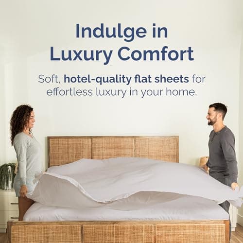 King Size Flat Sheet - Hotel Quality Top Flat Bed Sheet Only - Ultra-Soft, Breathable & Cooling - Fade & Wrinkle Free - Easy-Care, Stain & Shrink Resistant Bedding - Easy-Fit & Oeko-Tex - Light Grey view 2