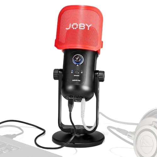 JOBY Wavo POD USB Condenser PC Microphone for Podcasting, Streaming, Recording, Mute and Gain Controls, Headphones for Live Monitoring, Laptop Plug & Play for Mac and PC