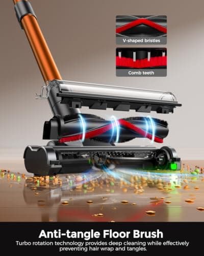 Cordless Vacuum Cleaners for Home, Powerful 8-in-1 Lightweight Stick Vacuum | Self-Standing, 1.8L Duct Cup, Anti-Tangle Brush, LED Light, Rechargeable Battery Vac for Home, Hard Floor, Carpet, Pet Hair view 5