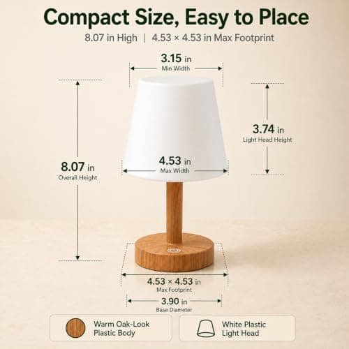Rechargeable Table Lamp, Mini Cordless Shower Lamp for Bathroom, IP54 | 2000mAh Battery Operated, Soft glow for Shower Shelves, Vanity, Bedside and Patios, 3 Color Ttemperatures, Ttouch Dimming view 3
