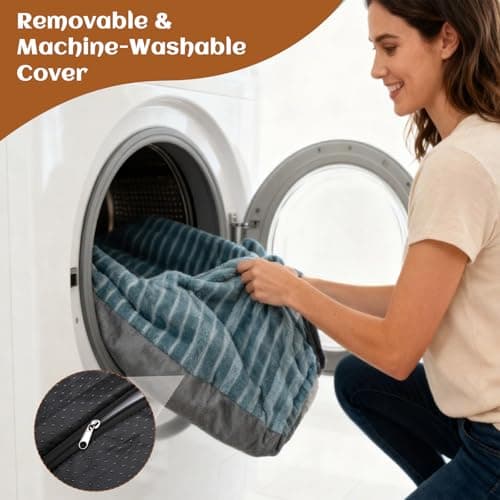 Big Dog Bed for Large Sized Dogs - Dog Crate Pad Removable Washable Cover, Non-Slip Bottom, Pet Mat Comfort Cushion for Joint Relief, Deep Sleep & Home Decor view 5