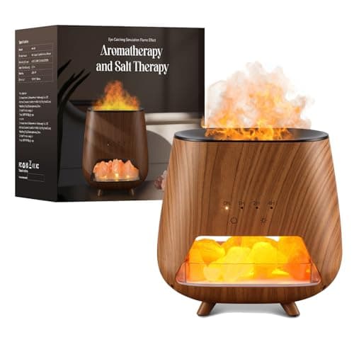 Upgrade Scent Diffuser with Pink Salt Rock, Timer Settings & Auto Off Function - 200ml