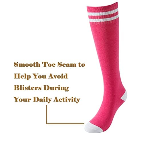 SOCKSDIARY Knee High Socks for Kids, Cotton Soccer Socks for Boys, Girls, Toddlers…… view 3