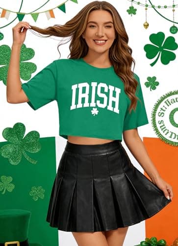 Ithalt St Patricks Day Shirt Women Lucky Irish Shamrock Tshirt Saint Patricks Day Tee Tops Green Long Sleeve Shirts view 3