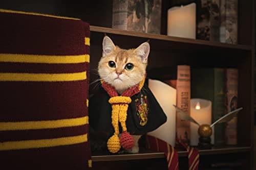 Dog Cat Costumes with Glasses and Neckties,Cosplay Costume Set Perfect for Party and Gifts for Cat Dog (Gryffindor, Medium) view 2