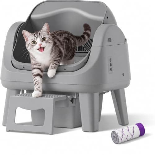 Open-Top Self-Cleaning Cat Litter Box, Multiple Safety Sensors, Grey | Multiple safety checks, proper-fit detection, and physical protection support a more reassuring cleaning routine. — image 1