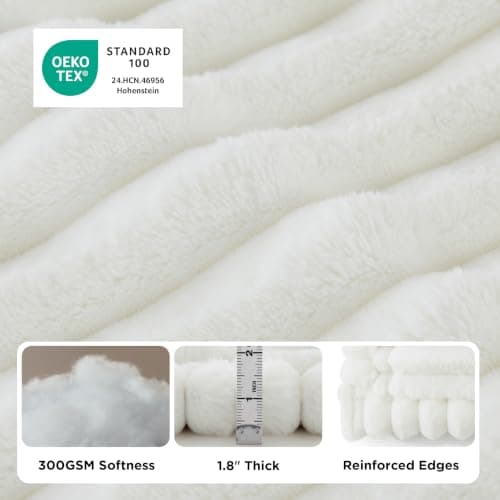 Bedsure Comfyfleece® Sofa Cover, Couch Covers for Dogs, 27.6 x 59 White view 6