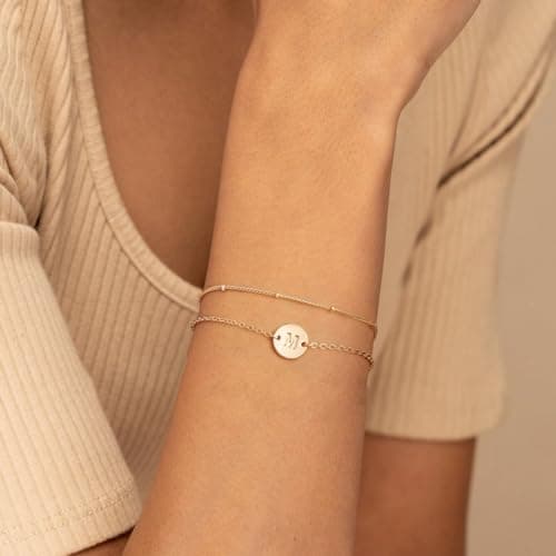 18K Gold Plated Initial Bracelets for Women Jewelry Gifts Trendy view 6