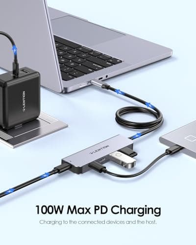 LENTION 4-Port USB C Hub with Long Cable 2FT, USB C Hub Multiport Adapter 4 x Type C 3.2 10Gbps, 100W PD Charging USBC Splitter, Compatible with 2025-2018 MacBook Pro/Air, 2026 MacBook Neo and More view 5