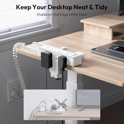 NTONPOWER Desk Clamp Power Strip 10 FT, 30W USB C Fast Charging Station view 5