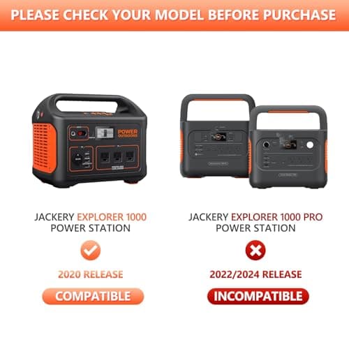 24V180W Power Supply Cord Charger for jackery 1000 880 Power Supply Cables Compatible with Jackery Explorer 1000 E1000 880 E880 Portable Power Station Solar Generator, Replacement KA18024075-6C view 3