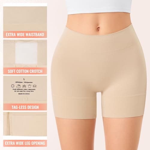 ForeverShaper Slip Shorts for Under Dresses Women, Seamless Anti Chafe Underwear Shapewear Thigh Cooling Biker Short Panties view 5