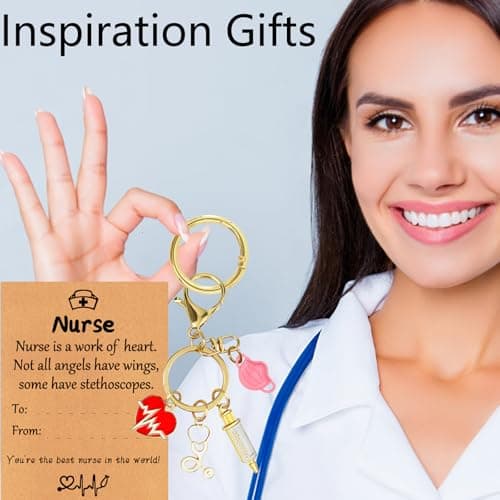 ownmysty Nurses Gifts for Women, Keychain Nurse Charms Essentials Accessories for Tote Bag/Purse Nurses Week Graduation Gifts view 4