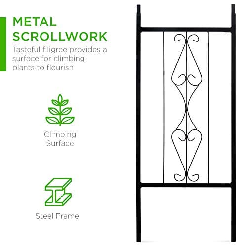 Best Choice Products 92in Steel Garden Arch Arbor Trellis for Outdoor, Yard, Garden, Climbing Plants w/Decorative Wire Lattice - Black view 3