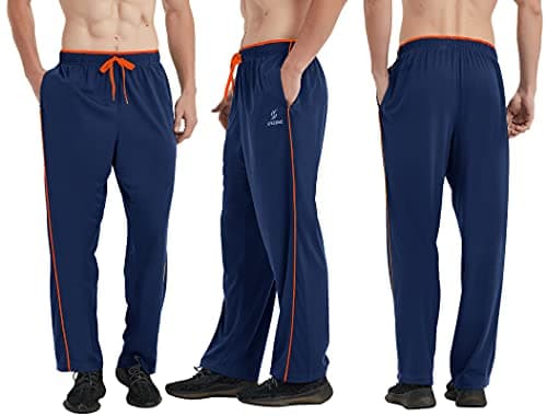 SACUIMAN 3 Pack Mens Athletic Sweatpants with Zipper Pockets,Workout Gym Running Jogging Training Pants for Men view 4