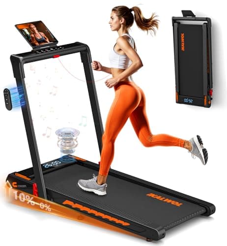 Treadmill with Speaker, 6-in-1 7.5MPH Foldable Treadmill for Home with App Compatible, Walking Pad with 10% Incline, LED Display, 3.0HP Brushless Drive, 350 LB Weight Capacity, 12 HIIT Programs — image 1