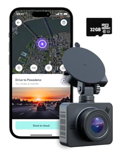 Nexar Beam GPS Dash Cam - Dash Camera for Cars with 32GB SD Card Included Unlimited Cloud Storage 24H Parking Mode Dash Cam for Cars. Wireless Car Camera with Nexar Classic App — image 1
