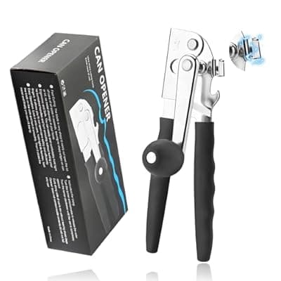 ELESULTRA Commercial Can Openers Manual - Hand Crank Can Opener Heavy Duty With Comfortable Extra-Long Handles Swing Away Can Opener for Seniors 3 In 1 Large Handheld Can Open With Ergonomic Handle