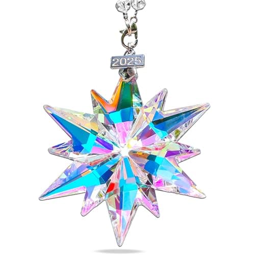 2025 Annual Christmas Ornaments Crystal Snowflake Star, Sparkly Crystal Ornaments for Christmas Tree, Beautiful Christmas Ornaments for Women Girls — image 1