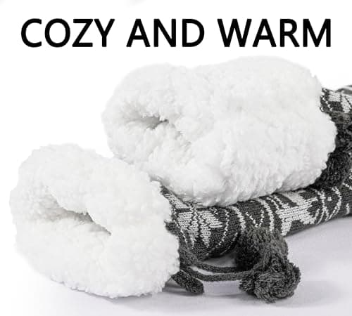 BenSorts Women Non Slip Winter Thick Slipper Socks with Grippers Warm Fuzzy Socks Christmas Gifts view 3