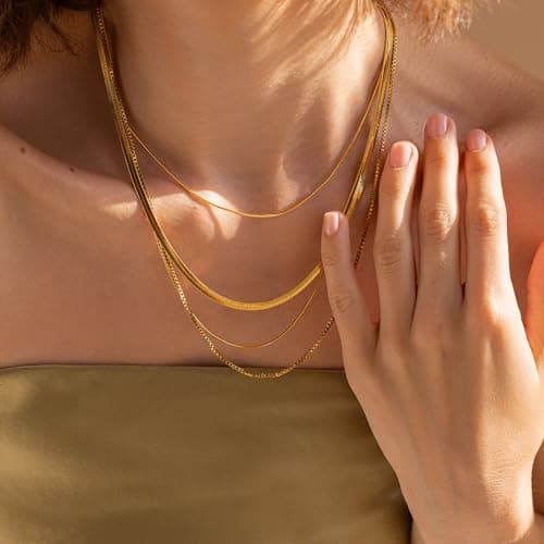 BAYLAY Gold Chain Necklace for Women - 18K Gold Plated Necklace Chain Dainty Gold Necklace for Women Gold Chain Gold Necklace Gold Jewelry Gifts Size 16/18/20/22/24/26 Inch view 4