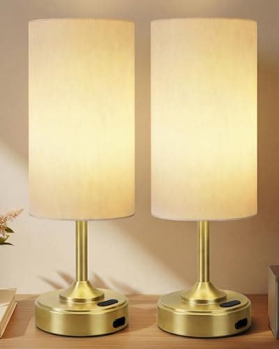 Cordless Lamp, 2-Pack, Dimmable, Ambient Light, 2700K, Timer, Touch Control, Portable, LED, Battery Operated, Rechargeable, Wireless, Desk Lamp, Kitchen Lamp, Fabric Shade, for Bedroom, Living Room view 4