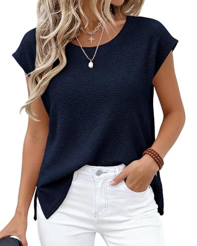BTFBM Sweater Vest Women 2026 Spring Summer Cap Sleeve Crew Neck Casual Loose Business Tops Western Vacation Outfits — image 1
