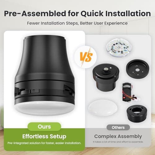 OSTIVE Ceiling Fans with Lights and Remote: 52 Inch Modern Ceiling Fan, Low Profile Flush Mount, Quiet Reversible DC Motor & 3CCT Dimmable LED for Bedroom Living Room Kitchen Indoor Home (Black) view 4