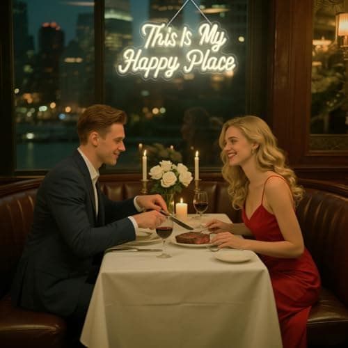 This is My Happy Place Neon Sign, Letter Neon Signs for Wall Decor Dimmable Light up Sign, Classroom Wedding Kids Room Store Home Neon Decor 16.14 x 7.87 inch view 5