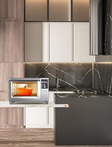 Nuwave Bravo Pro Smart Toaster Oven Countertop, True Air Fryer Combo w/Improved 100% Convection, 35% Crispier, 112 Presets, Customizable Pizza Zones, Integrated Probe, PFAS Free, 30QT, Stainless Steel view 2