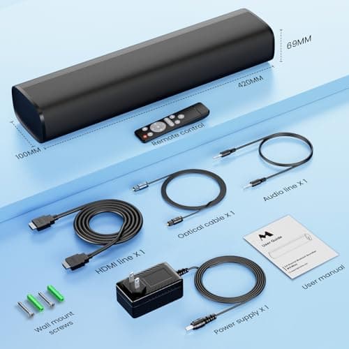 MZEIBO Sound Bar, 50W Soundbar for Smart TV Bluetooth 5.3 Speaker 17Inch with ARC/Optical/AUX Connection Surround for Home Theater Audio TV/PC/Gaming/Projectors view 6