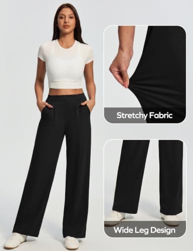 Ewedoos Work Pants Women Wide Leg Dress Business Casual Trousers Slack view 4