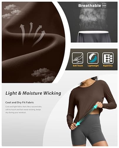 Soothfeel Lightweight Long Sleeve Workout Tops for Women Gym Running Shirts view 6