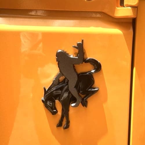 Bronco Sasquatch Emblem Overlay Decal, 3x4 Inch, Black Metallic, Weather-Resistant 3M Adhesive, 2021-2025 Models (Black Metallic, Shaka Sign & Horse Set) view 3