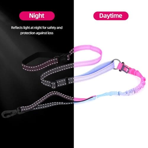 Hands-Free Zipper Pouch Dog Leash 4-6 Foot Elastic Waist Belt Leash Suitable for Medium to Large Dogs Double-Layer Cushioned Handle Car Seatbelt-Style Buckle Dual-Purpose for Training and Jogging view 5