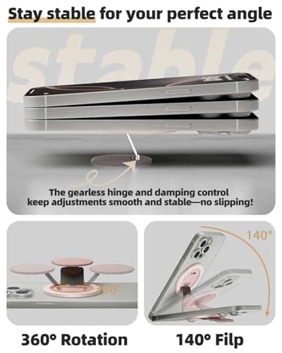 YIUS Ultra-Thin for MagSafe Phone Grip, Multi-Angle Cell Phone Ring Holder Stand with Flexible 360° Rotation Metal Hinge, Magnetic Finger Grip Kickstand for iPhone 16/15/14/13/12 view 2