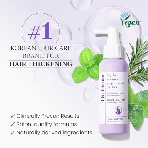 Dr.groot Rosemary Mint Oil Tonic for Hair Growth with Biotin, Hyaluronic Acid, Thickening & Scalp Nourishing. Korean Haircare. Sulfate-Free, Silicon-Free, Paraben-Free (3.38 fl oz/ 100ml) view 2