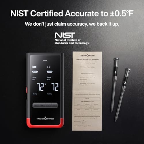 ThermoMaven Smart Bluetooth Wireless Meat Thermometer: Standalone Base, WiFi Unlimited Range, 6 Sensors with NIST Certified Accuracy, 2 Probes for Kitchen, BBQ, Grill, Oven, Smoker, Rotisserie view 5