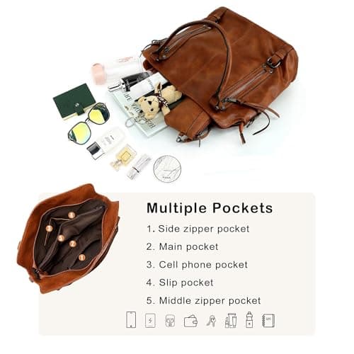 TANTOMI Tote Handbags for Women Hobo Purse and Shoulder Bags Multiple Pockets with Adjustable Strap for Work Travel Everyday view 4