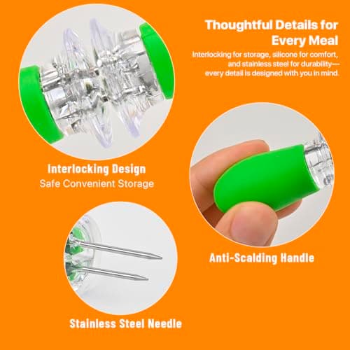 Girla Interlocking Corn on the Cob Holders Set - 5 Pairs (10 Pcs) Corn Cob Holders with Silicone Handles, Dishwasher Safe Corn Skewers, Bright Color Corn Sticks for Easy & Fun Dining, BBQ, and Parties view 5