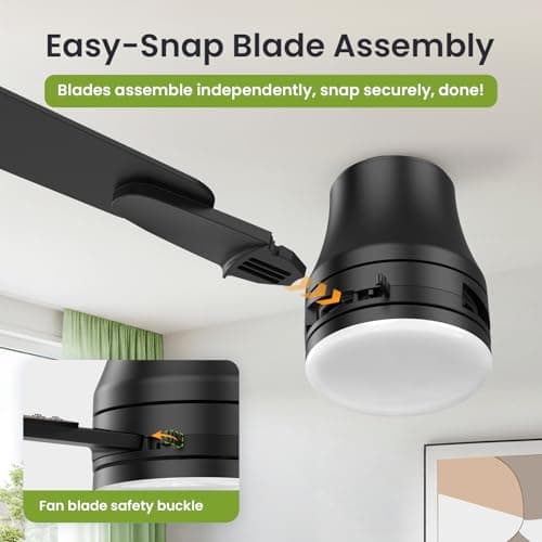 OSTIVE Ceiling Fans with Lights and Remote: 52 Inch Modern Ceiling Fan, Low Profile Flush Mount, Quiet Reversible DC Motor & 3CCT Dimmable LED for Bedroom Living Room Kitchen Indoor Home (Black) view 5