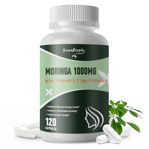 Moringa Capsules 1000mg with Turmeric, Green Tea & Ginger Extract - 7-in-1 Superfood Supplement for Energy, Immune Support & Joint Comfort - Vegan, Non-GMO Antioxidant Blend for Men & Women, 120 Ct — image 1