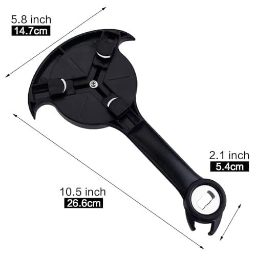 Can Opener Multifunction,Jar Opener for Weak Hands,Kitchen Beer bottle Opener Portable 3-in-1 Bottle Opener Can Opener Tool Innovative Gadget Get Lid Off Easily (BLACK) view 2