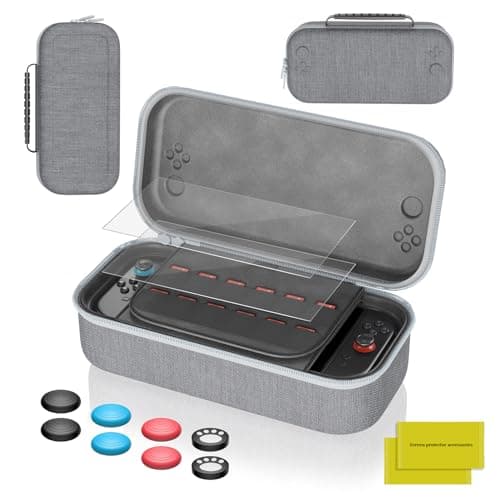 AstroniSync Carrying Case for Nintendo Switch 2 with 12 Game Card Slots, Hard Portable Travel Case Storage Bag Protective Pounch for Switch 2 Console and Accessories (Grey) — image 1