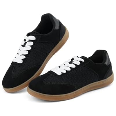 JENN ARDOR Lightweight Sneakers for Women Fashion Lace-Up Tennis Shoes Casual Comfortable Non-Slip Work Walking Everyday Shoes