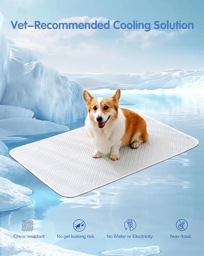 TIMSUNBER Dog Cooling Mat - Instant Cooling Pet Bed for Dogs & Cats, 6-12°F Drop, Non-Toxic & Machine Washable, Anti-Slip Bottom, Cool Mat for Indoor & Travel Use Light Gray 36" x 24" view 3