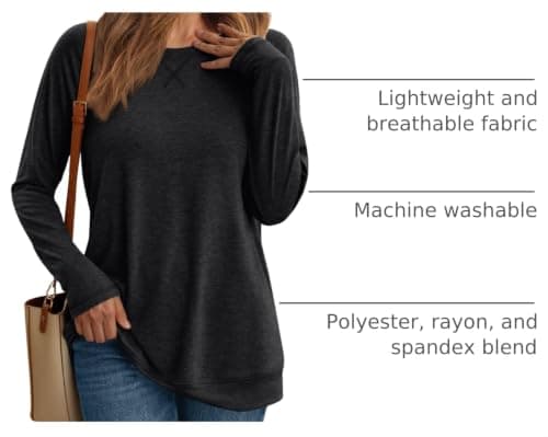 AUTOMET Womens Long Sleeve Crewneck Shirts Fall Tops | Soft Oversized Tunic for Leggings, Comfy Ladies Clothing for Office, Travel & Winter, Relaxed Layering Basic Tee view 4