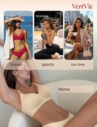 Vertvie Womens Wireless Jelly Bras No Underwire Push Up Seamless Bra Supportive Full Coverage Bralette Regular and Plus Size view 6