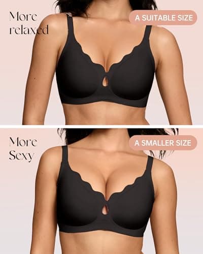 ProKloud Wireless Bras for Women Wave Push Up No Underwire Bralettes Seamless Full Coverage Support Lift Everyday Bra view 4